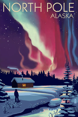Alaska - North Pole - Northern Lights and Cabin