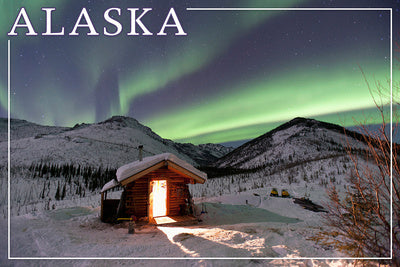 Alaska - Northern Lights and Cabin - Photography