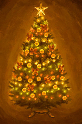 Christmas Tree Oil Painting