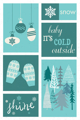 Christmas - Blue Checkerboard