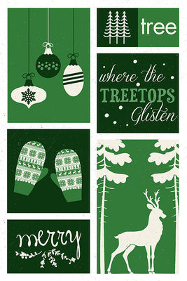 Christmas - Evergreen Checkerboard