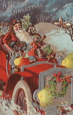 Christmas Greeting - Santa in Car