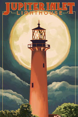 Florida - Jupiter Inlet Lighthouse and Moon