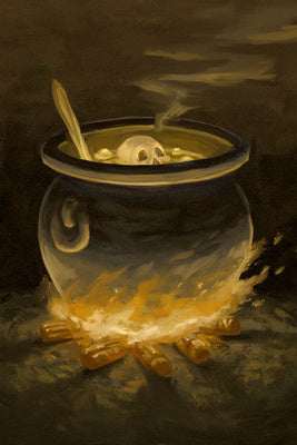 Halloween - Cauldron Oil Painting