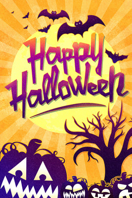 Happy Halloween - Bats and Pumpkins