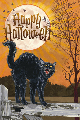 Happy Halloween - Black Cat and Moon