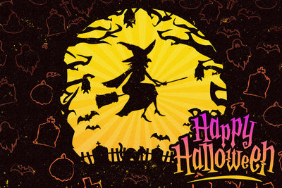 Happy Halloween - Witch Flying