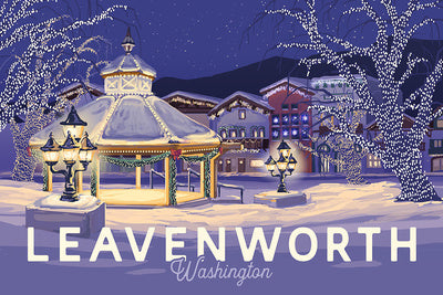 Washington - Leavenworth - Winter Gazebo Scene