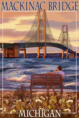 Michigan - Mackinac Bridge and Sunset