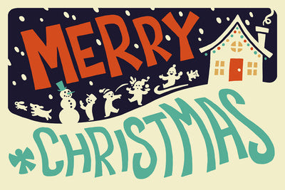 Retro Christmas - Merry Christmas House