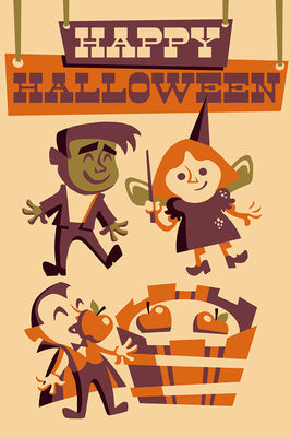 Retro Halloween - Apple Bobbing