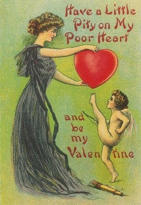 Valentine - Woman Handing Cupid Her Heart